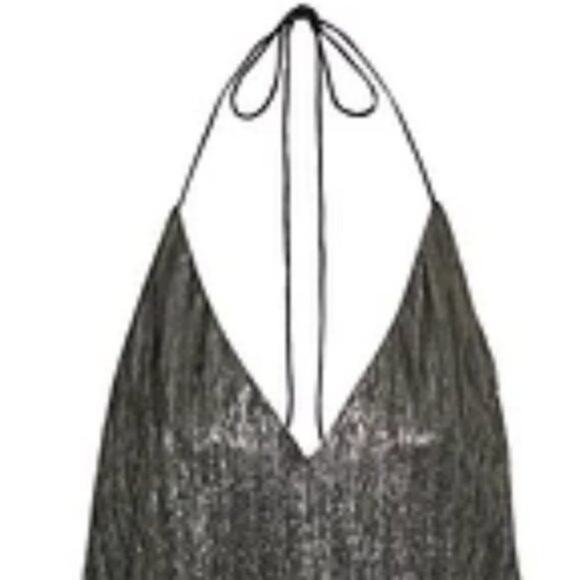 Alice + Olivia Fern metallic jersey halter neck top L - Picture 6 of 12